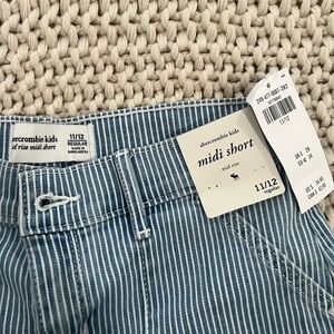 Abercrombie Kids Blue Striped Midi Shorts